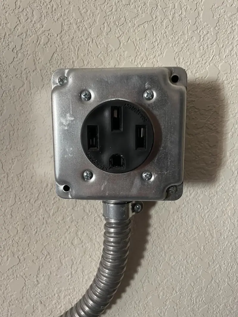 NEMA 14-50 outlet installed for Electrical Panel Upgrade in Escalon